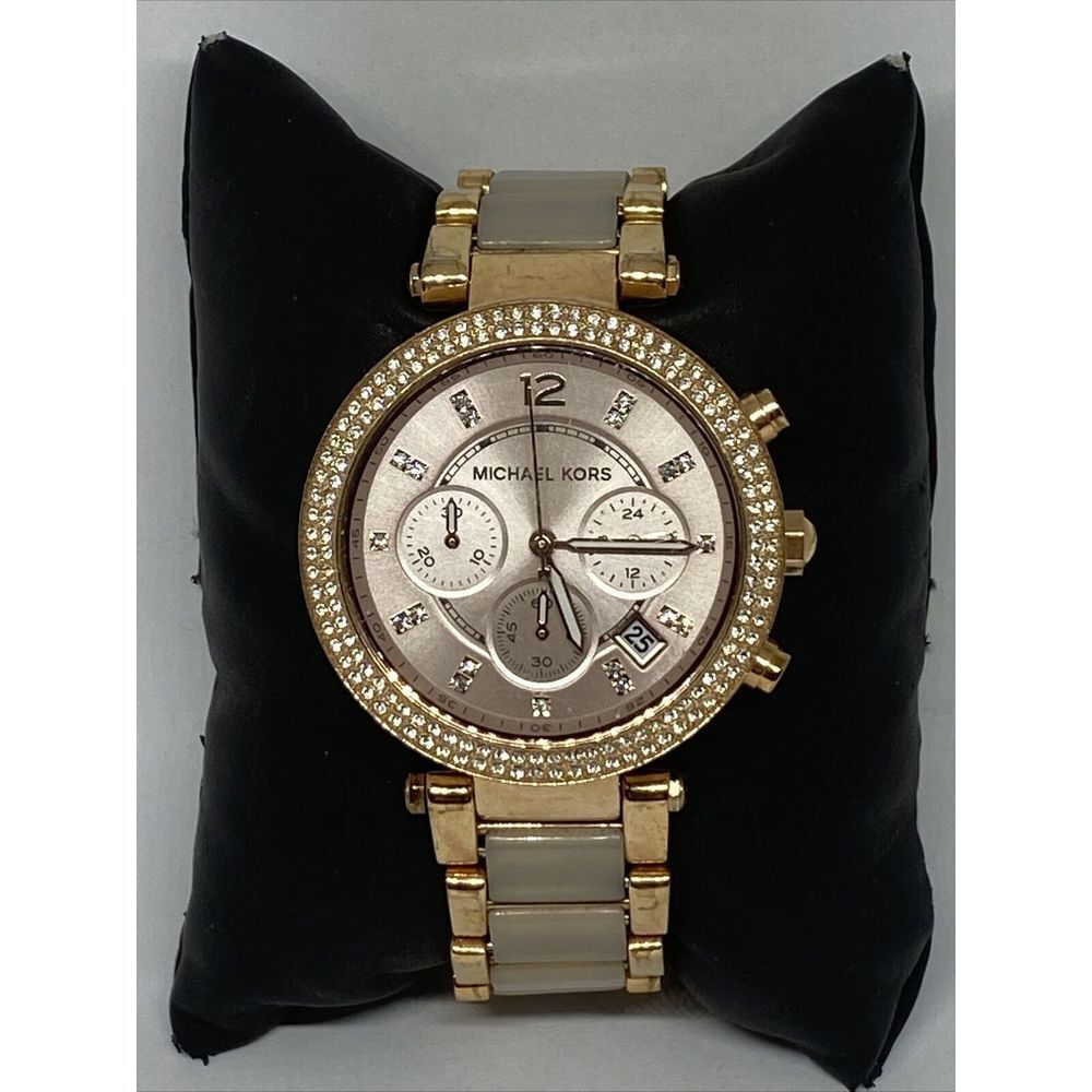 Michael Kors Parker MK5896 Womens Stainless Steel Analog Dial Quartz Watch WO308 - Picture 3 of 12